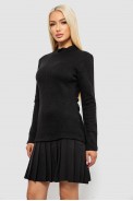 Платье женское однотонное утеплённое, цвет черный, 244R376 - фото № 2