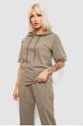 Костюм женский повседневный однотонный, цвет хаки, 221R103 - фото № 1