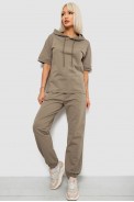 Костюм женский повседневный однотонный, цвет хаки, 221R103 - фото № 0