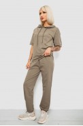 Костюм женский повседневный однотонный, цвет хаки, 221R103 - фото № 2