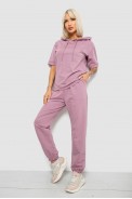 Костюм женский повседневный однотонный, цвет пудровый, 221R103 - фото № 2