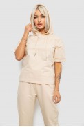 Костюм женский повседневный однотонный, цвет бежевый, 221R103 - фото № 1