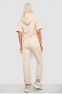 Костюм женский повседневный однотонный, цвет бежевый, 221R103 - фото № 3