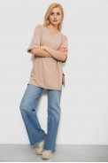 Футболка женская однотонная, цвет бежевый, 244R2024-5 - фото № 1