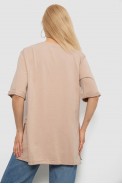 Футболка женская однотонная, цвет бежевый, 244R2024-5 - фото № 3