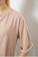 Футболка женская однотонная, цвет бежевый, 244R2024-5 - фото № 4