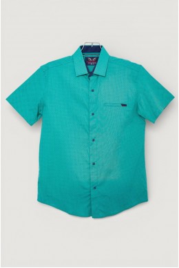Сорочка чоловіча з принтом, колір бірюзовий, 214R7124