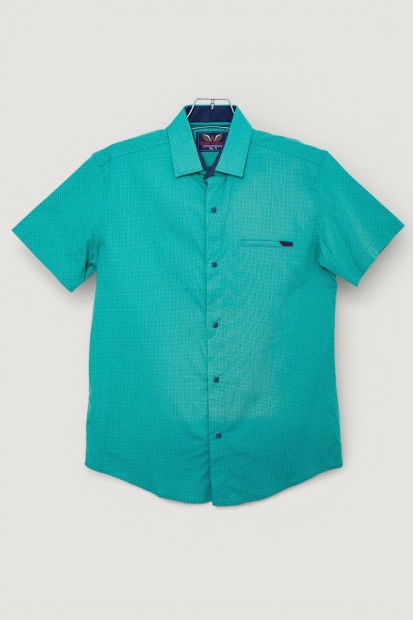Сорочка чоловіча з принтом, колір бірюзовий, 214R7124