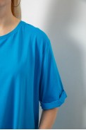 Футболка женская однотонная, цвет бирюзовый, 244R2024-5 - фото № 4