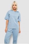Костюм женский повседневный однотонный, цвет голубой, 221R103 - фото № 1
