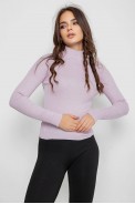 Водолазка жіноча в рубчик  -уцінка, колір світло-бузковий, 214R91306-U-34 - фото № 0