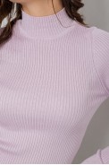 Водолазка жіноча в рубчик  -уцінка, колір світло-бузковий, 214R91306-U-34 - фото № 4