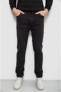 Джинси чоловічі на резинці утеплені  -уцінка, колір чорний, 244R665-U
