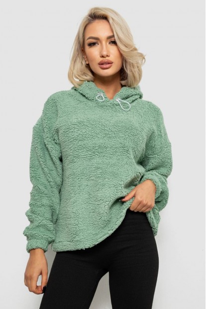 Худи женский однотонный с капюшоном  -уценка, цвет оливковый, 257R14-U