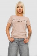 Футболка женская с принтом, цвет бежевый, 244R2002 - фото № 0