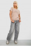 Футболка женская с принтом, цвет бежевый, 244R2002 - фото № 1