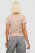 Футболка женская с принтом, цвет бежевый, 244R2002 - фото № 3