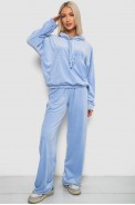 Спортивный костюм женский велюровый  -уценка, цвет голубой, 241R2001-20-U-2 - фото № 0