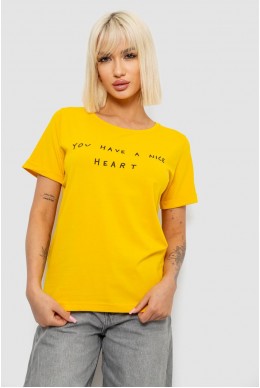 Футболка женская с принтом, цвет желтый, 244R2002