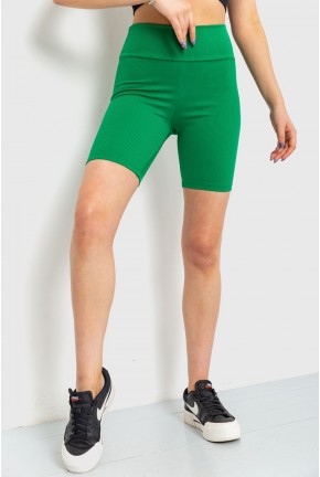 Велотреки женские в рубчик, цвет зеленый, 205R113