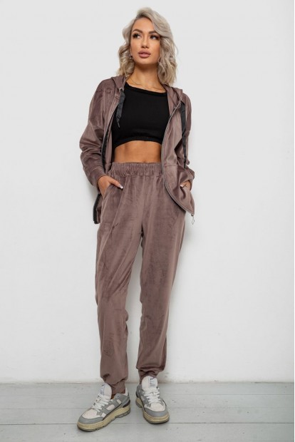 Спортивный костюм женский велюровый  -уценка, цвет мокко, 257R4119-U-5