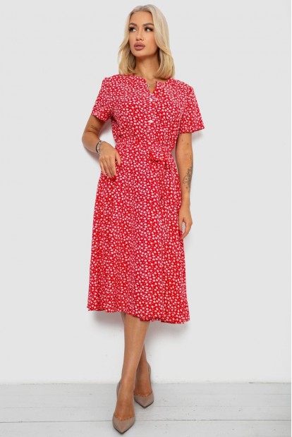 Сукня софт з принтом, колір червоно-білий, 230R1011-10