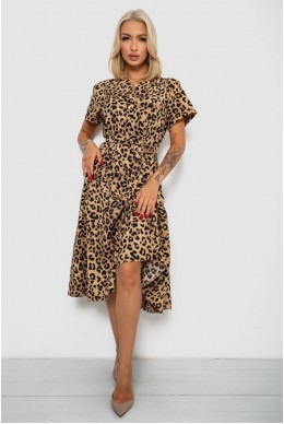 Платье софт с принтом, цвет бежевый, 230R1011-10