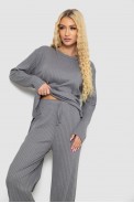 Костюм жіночий в рубчик повсякденний  -уцінка, колір сірий, 238R57415-U-4 - фото № 1