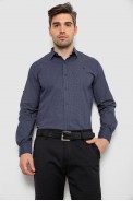 Сорочка чоловіча з принтом, колір синій, 214R7401 оптом - фото № 0