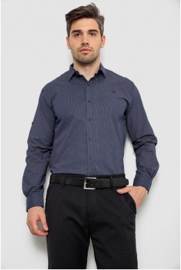 Рубашка мужская с принтом, цвет синий, 214R7401