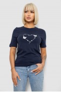 Футболка жіноча з принтом, колір синій, 241R125 - фото № 0