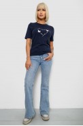 Футболка жіноча з принтом, колір синій, 241R125 - фото № 1