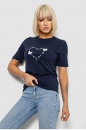 Футболка жіноча з принтом, колір синій, 241R125 - фото № 2