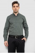 Мужская рубашка с принтом, цвет хаки, 186R7070 - фото № 0