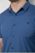 Мужская рубашка однотонная с принтом, цвет джинс, 186R6917-5 - фото № 4