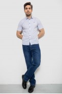Мужская рубашка однотонная с принтом, цвет белый, 186R6917-5 - фото № 1