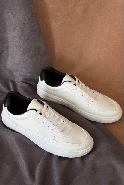 Кеди чоловічі, колір біло-чорний, 248RR194