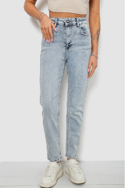 Джинсы женские однотонные Battal Mom, цвет светло-голубой, 244R00289