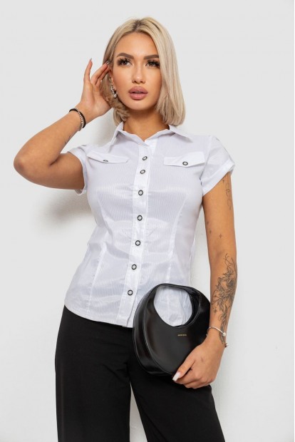 Сорочка класична в смужку  -уцінка, колір білий, 230R667-1-U-49
