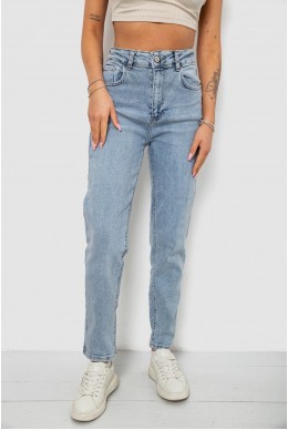 Джинсы женские однотонные Battal Mom, цвет голубой, 244R00289