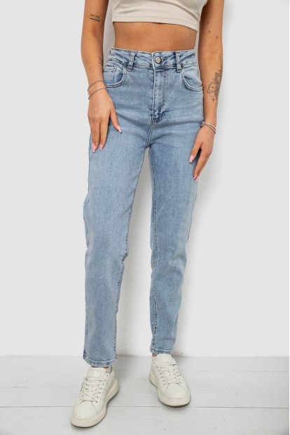 Джинсы женские однотонные Battal Mom, цвет голубой, 244R00289