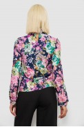 Блуза с цветочным принтом, цвет синий, 230R226 - фото № 3