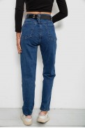 Джинси жіночі однотонні MOM, колір синій, 244R001115 - фото № 3