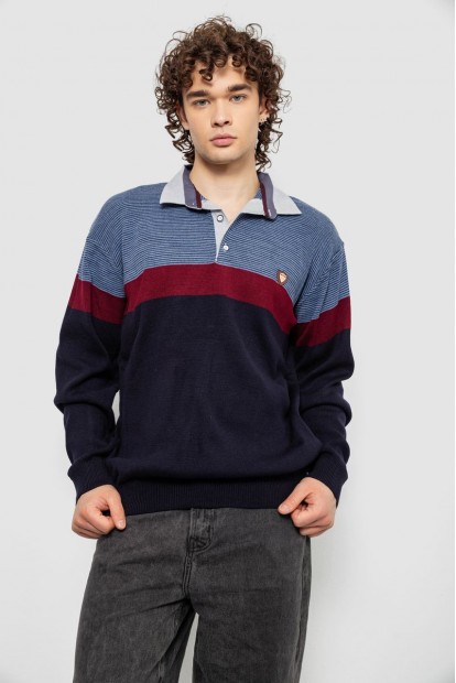 Светр-обманка чоловічий, колір темно-синій, 161R913