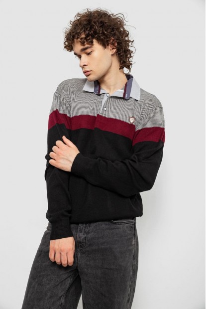 Светр-обманка чоловічий, колір чорний, 161R913