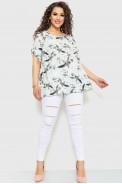 Блуза з квітковим принтом, колір м'ятно-сірий, 230R141-1 - фото № 1