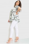 Блуза з квітковим принтом, колір м'ятно-сірий, 230R141-1