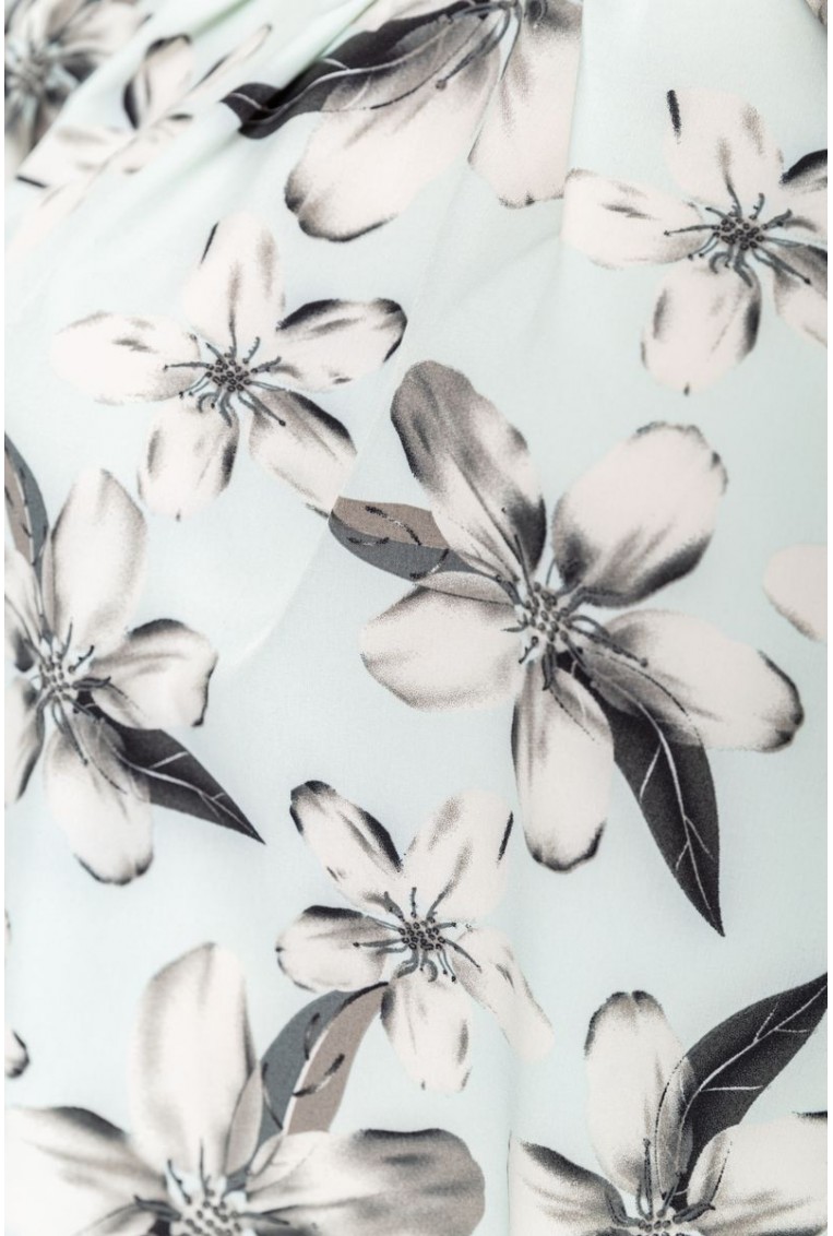 Купити Блуза з квітковим принтом, колір м'ятно-сірий, 230R141-1 - Фото №5