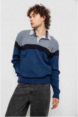 Светр-обманка чоловічий, колір синьо-сірий, 161R913