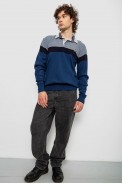 Свитер-обманка мужской, цвет сине-серый, 161R913 - фото № 2